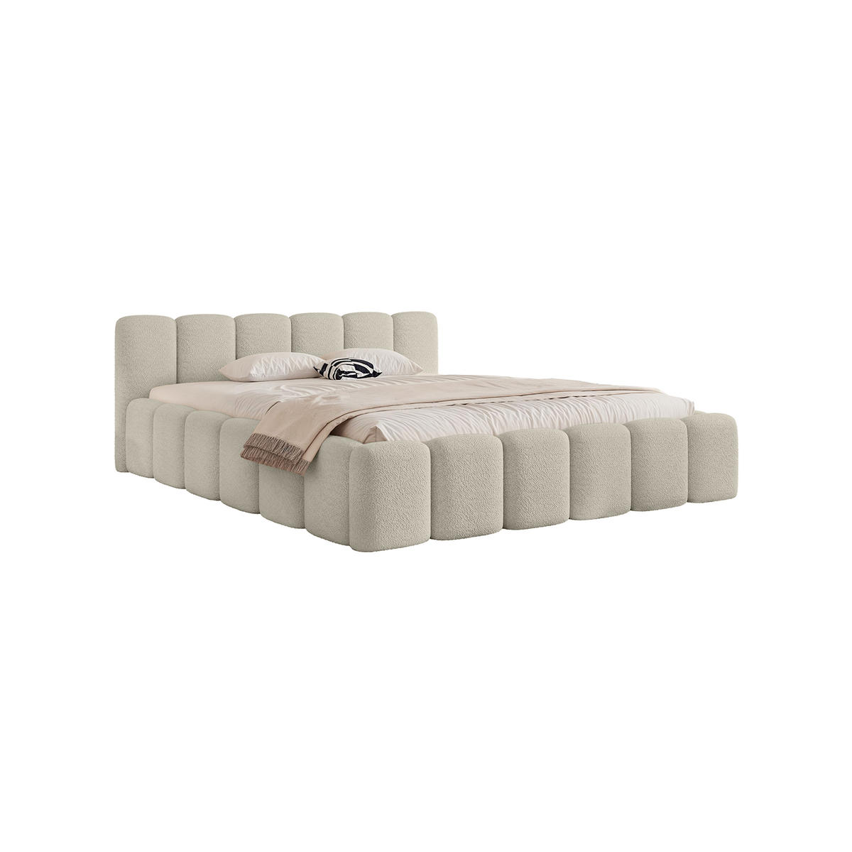 POLSTERBETT MACAPA 200x200 cm, Cremeweiß - Creme, Textil (200/200cm) - Fedve