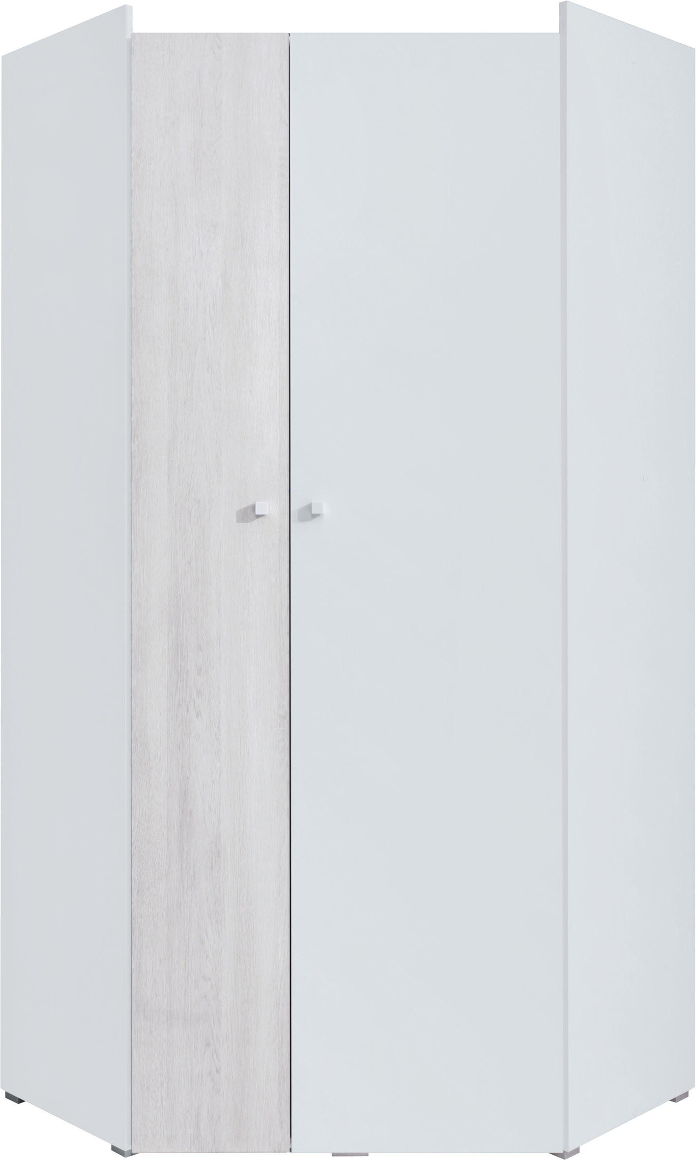 DREHTÜRENSCHRANK TREVISO 90/190/90cm 2-türig Weiß - Weiß, Holzwerkstoff (90/190/90cm) - MASSENO