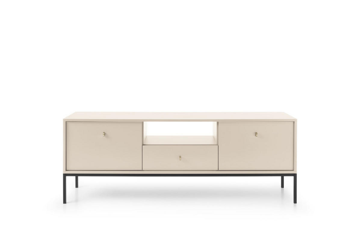 TV-ELEMENTE Melody IV 154 Beige + Schwarz - Beige/Schwarz, Holzwerkstoff (154/56/39cm) - Möblo