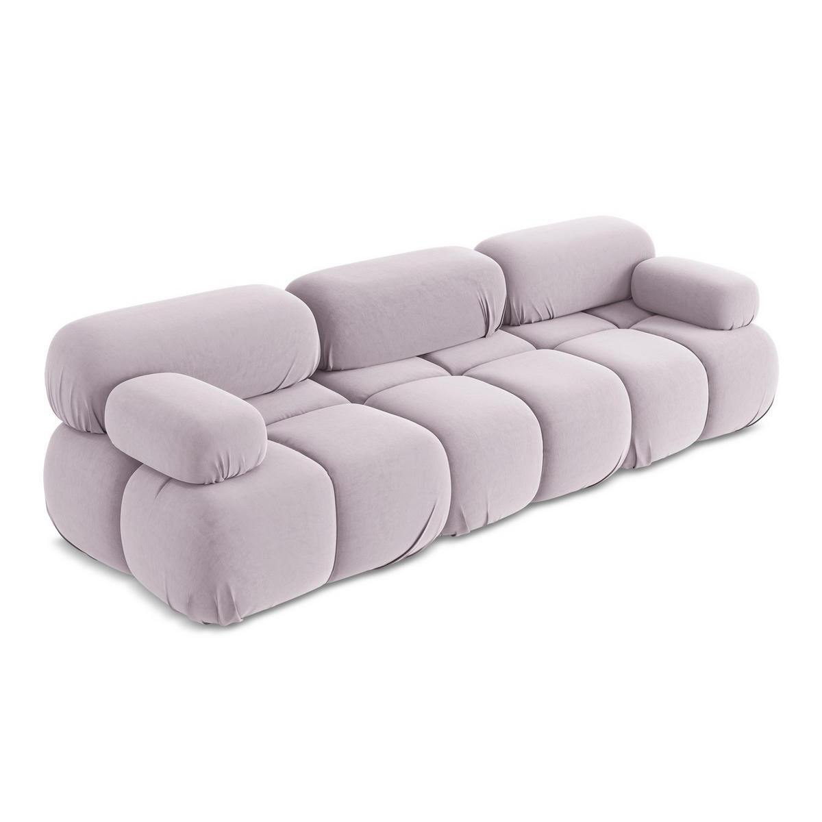 3-SITZER SOFA Samt Stoff Violett - Lila/Flieder, Kunststoff/Textil (285/70/96cm) - LaMiaSofa