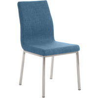 STUHL Stoff blau - Blau/Edelstahlfarben, Textil/Metall (40/88/50cm) - CLP