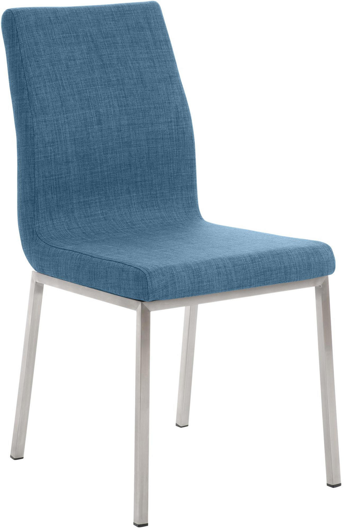 STUHL Stoff blau - Blau/Edelstahlfarben, Textil/Metall (40/88/50cm) - CLP