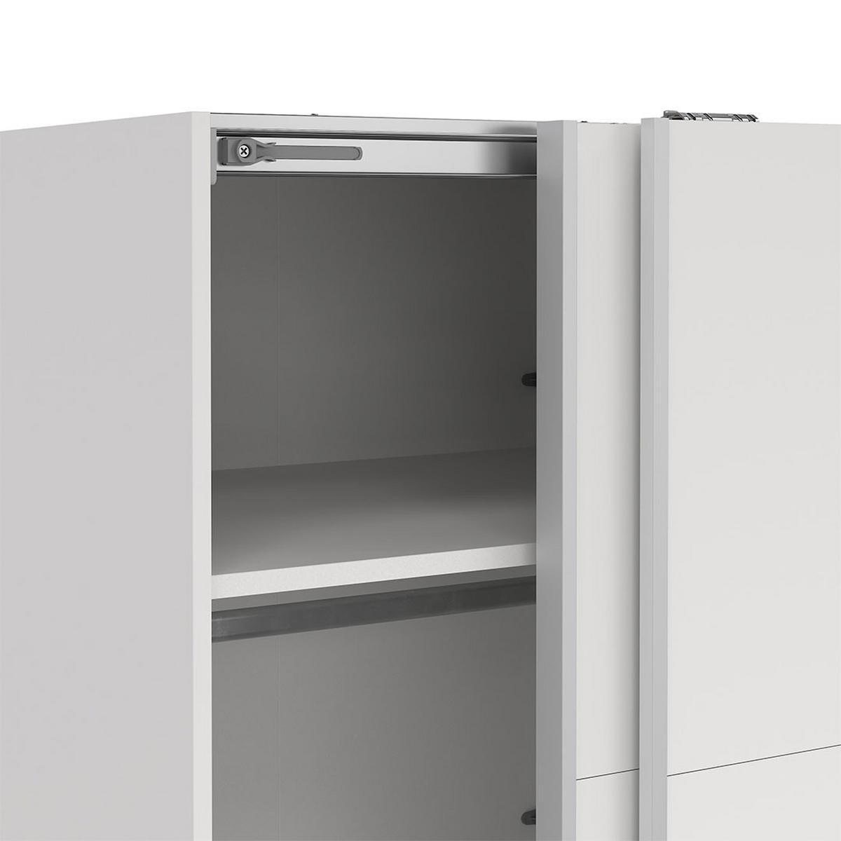 SCHIEBETÜRENSCHRANK, Bergamo, Weiß, Holzwerkstoff, 139 x 67 x 221 cm - Weiß, Holzwerkstoff (139/221/67cm) - ebuy24