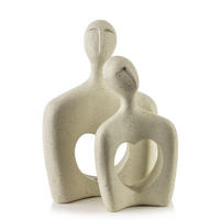 DEKORAČNÍ FIGURKY MANON, 2dílná, bežová, 13x20/9,5x16cm - béžová, plast (12/22/15cm) - Mondex