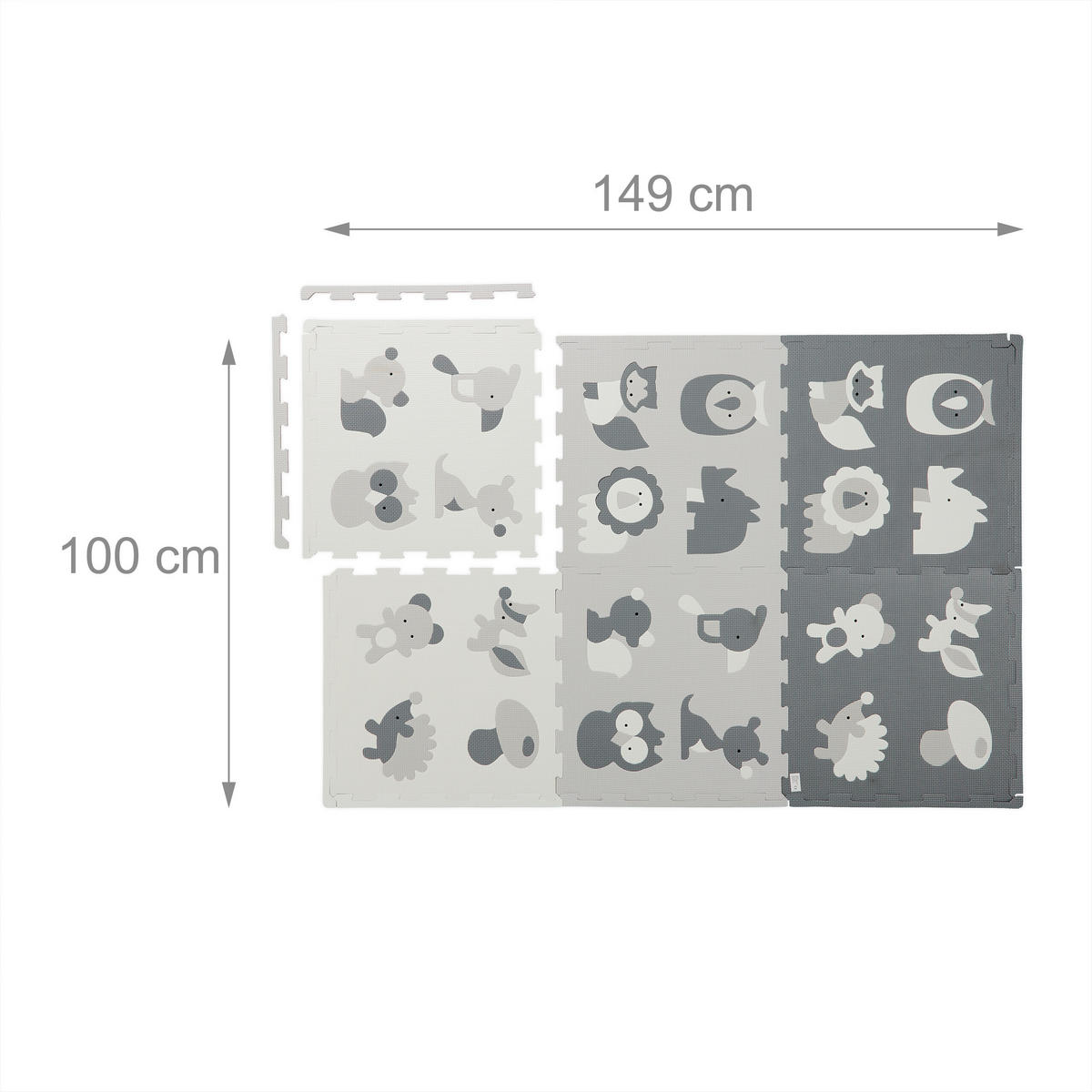 18-DIELNA padenková matná - viacfarebná, textil (50/50cm) - Relaxdays