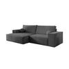 ECKSOFA NEPTUN 255/148 in Cord Anthrazit links - Anthrazit, Holz/Holzwerkstoff (255/148cm) - Deine Möbel 24