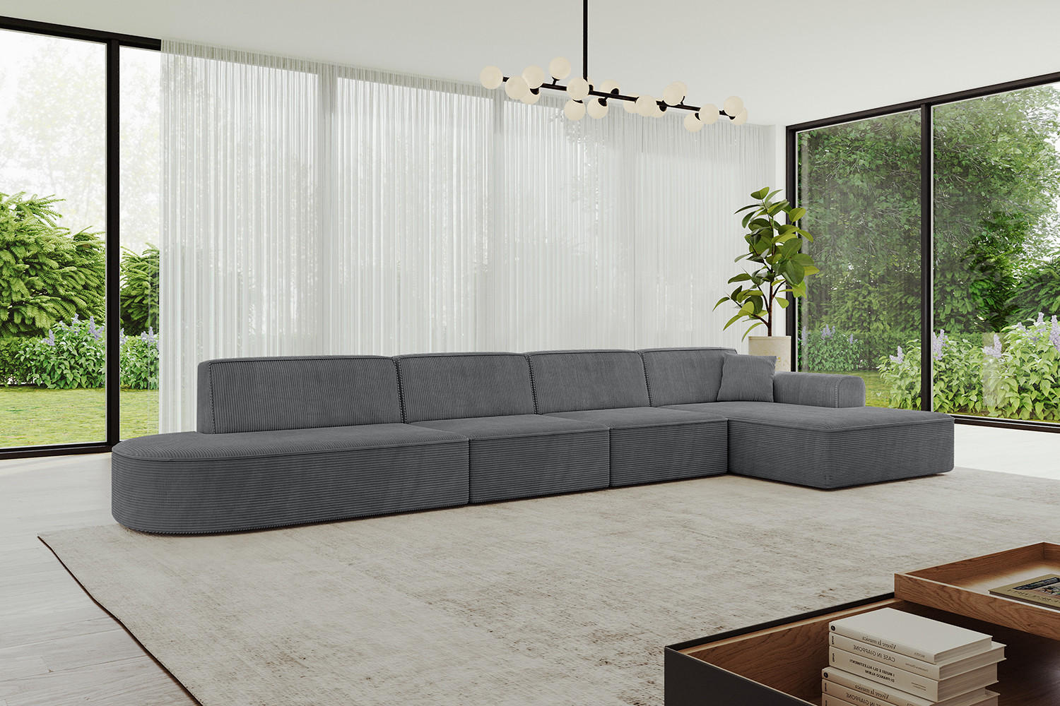 Thumbnail - Altdecor Ecksofa, Dunkelgrau, Textil, 5-Sitzer, 412x165 cm, Wohnzimmer, Sofas & Couches, Wohnlandschaften, Ecksofas