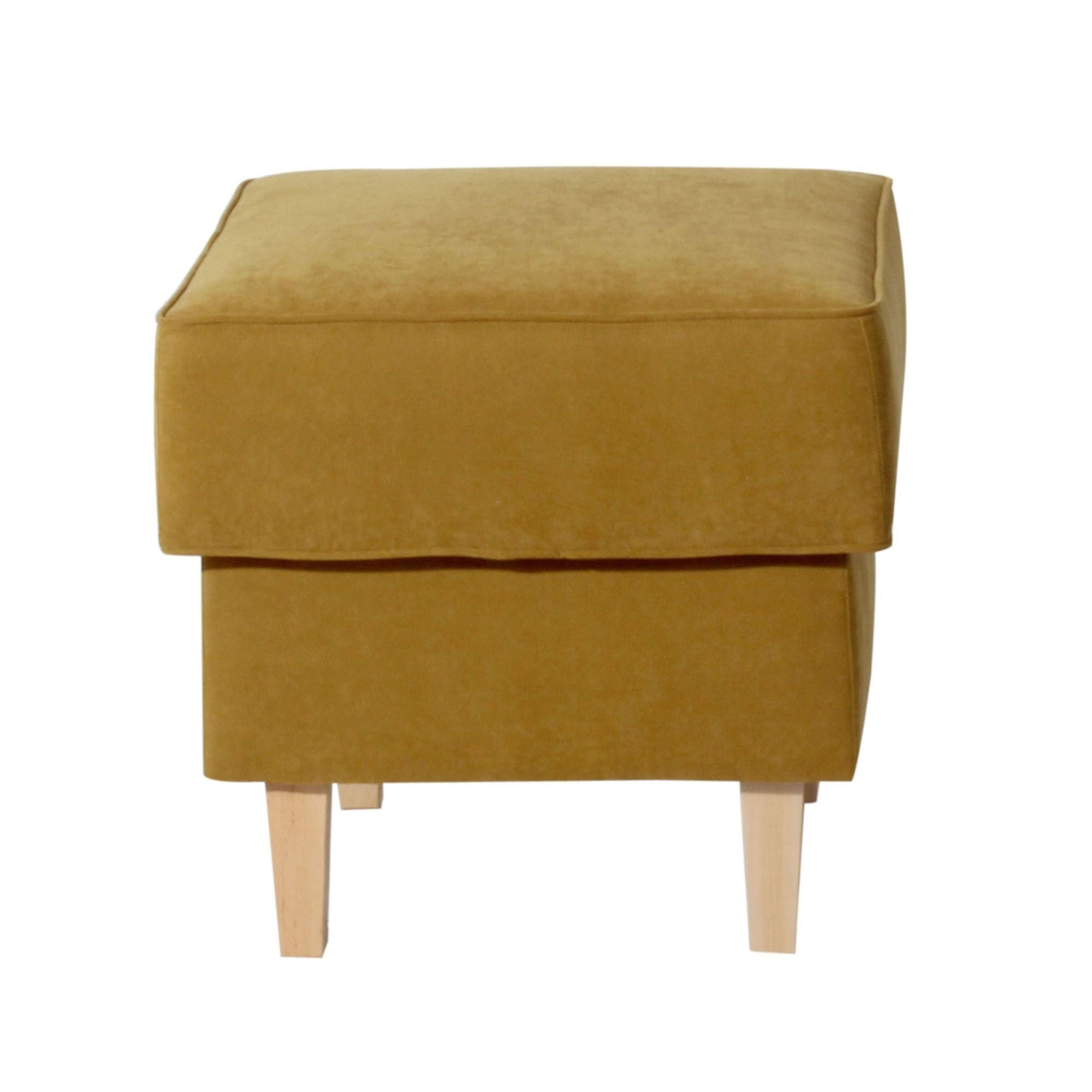 58aufmkessel Hocker Messing, Buche 53x45x53 cm