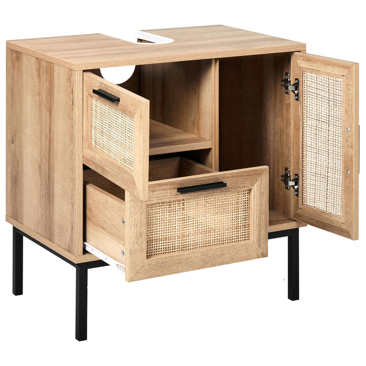 WASCHBECKENUNTERSCHRANK 60 cm Hellbraun Rosell - Naturfarben, Holzwerkstoff (60/60/40cm) - Beliani
