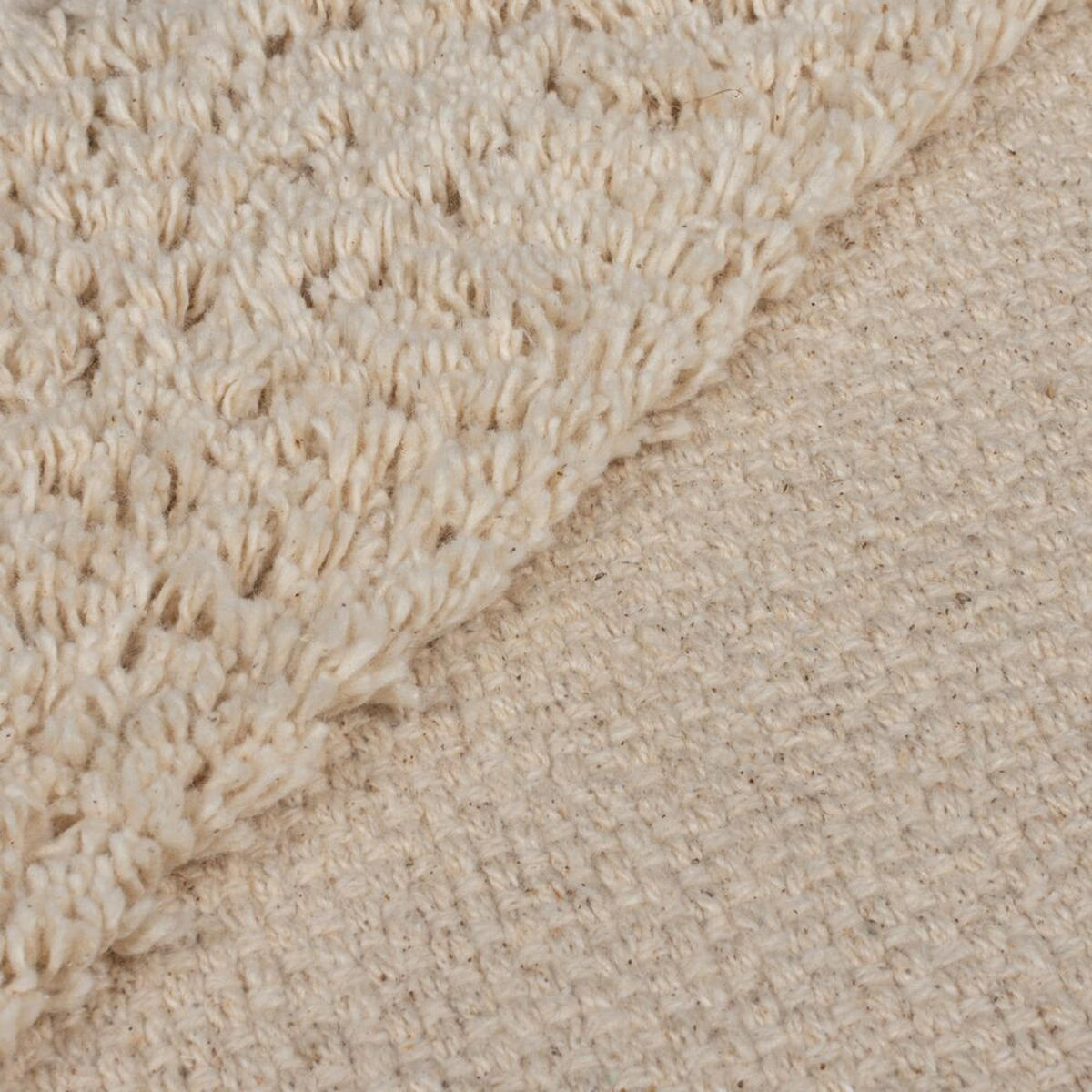 BAUMWOLLTEPPICH Diamant-Design, Naturfarben, handgewebt SILT, Naturfarben 120x170 cm - Naturfarben, Textil (120/170cm) - KADIMA DESIGN