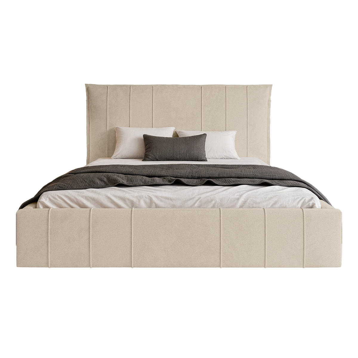 POLSTERBETT ACATE 200x200 cm, Weiß - Creme, Textil (200/200cm) - Fedve