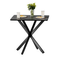 BEISTELLTISCH 80/80/75 cm in Schwarz & Vintagebraun mit X-Gestell - Schwarz, Holzwerkstoff (80/80/75cm) - BEAOK