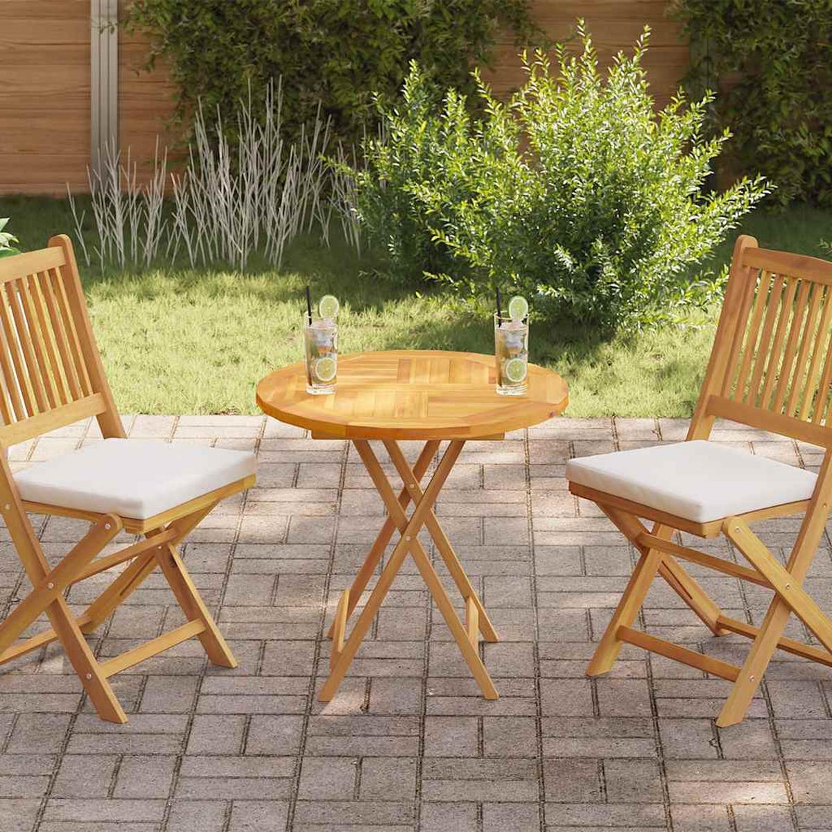 TISCHPLATTE Massivholz Teak Rund 2,5 Cm 70 Cm - Braun, Holz (70/70/2.5cm) - vidaXL