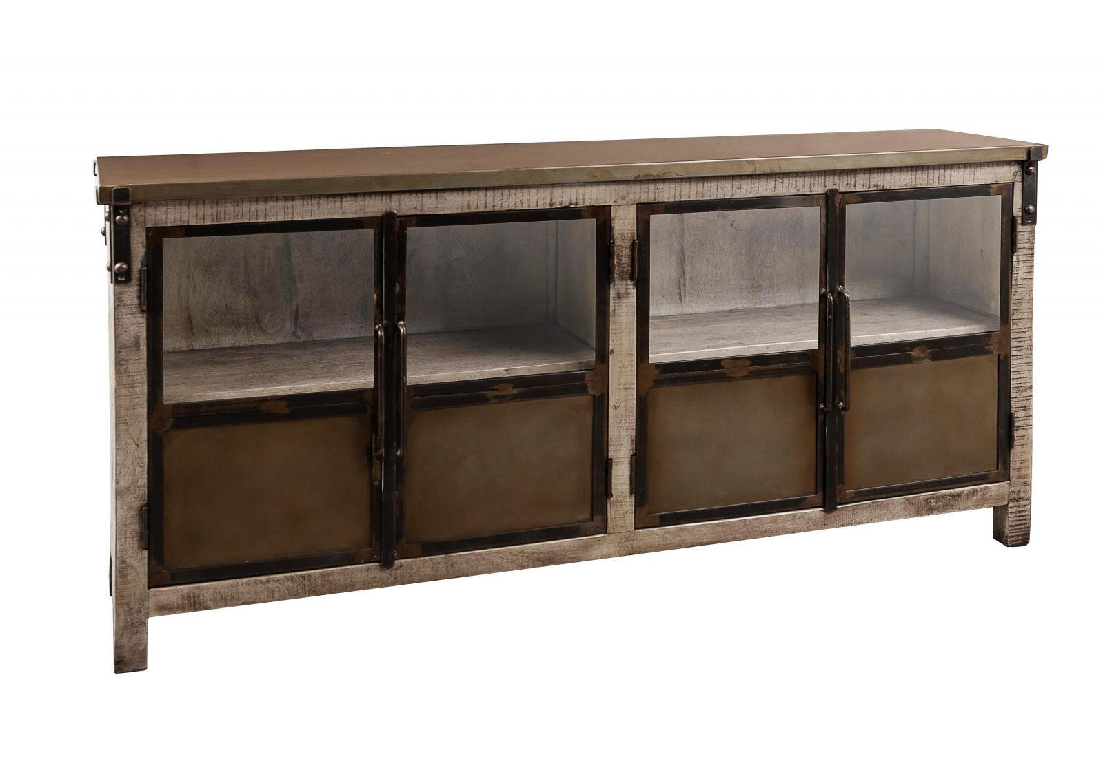 SIDEBOARD Mango 180x40x90 braun lackiert HEAVY INDUSTRY #250 - Braun, Holz (180/90/40cm) - Massivmoebel24