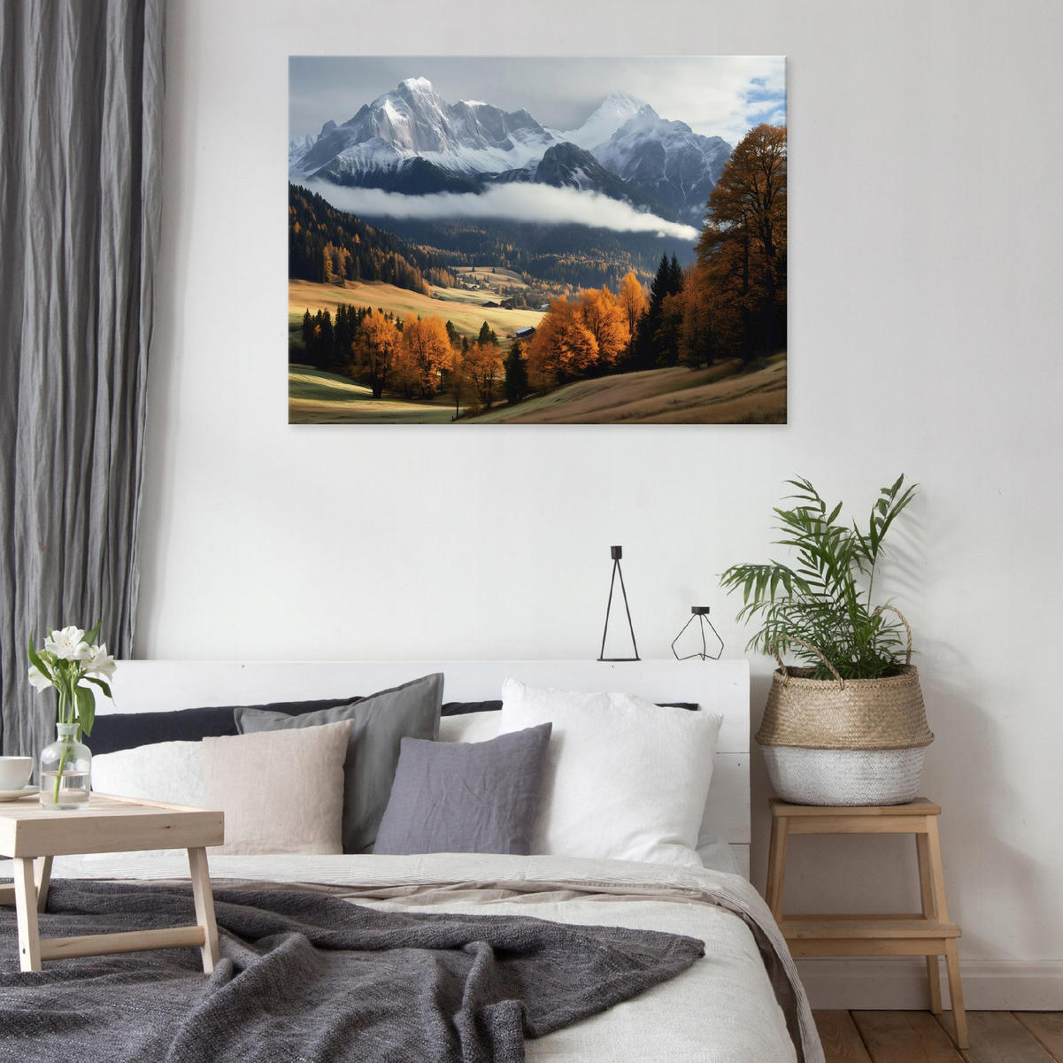 LEINWANDBILD Gebirge Natur Braun 60x40 cm - Multicolor, Holzwerkstoff (60/40cm) - Wallarena