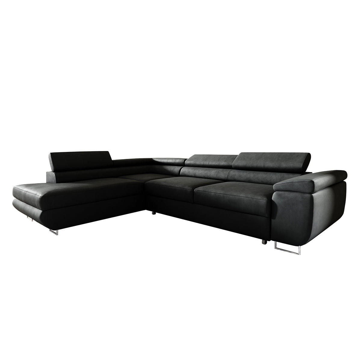 ECKSOFA Lyam 4 Sitzplätze Schwarz - Schwarz, Textil (271/201cm) - Petits-meubles
