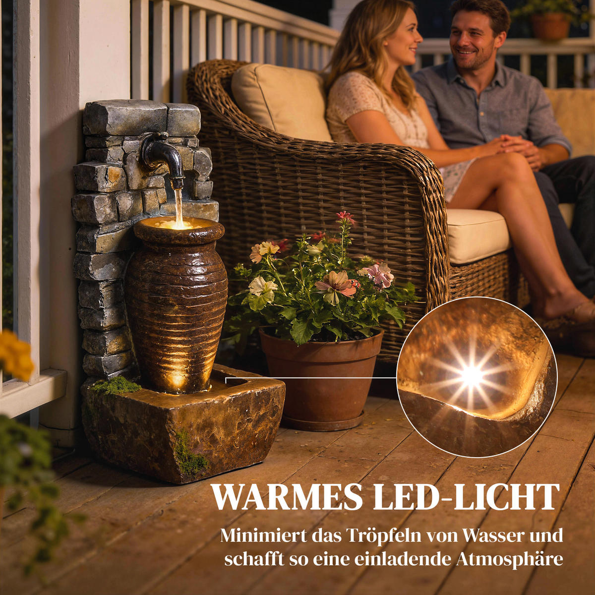 GARTENBRUNNEN Harz Mehrfarbig - Multicolor, Kunststoff (26/20.5/57cm) - Outsunny