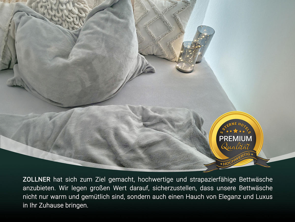 BETTWÄSCHE, 2er-Set, 80x80 cm + 135x200 cm, 100% Polyester, Grau - Grau, Textil (135/200cm) - Zollner
