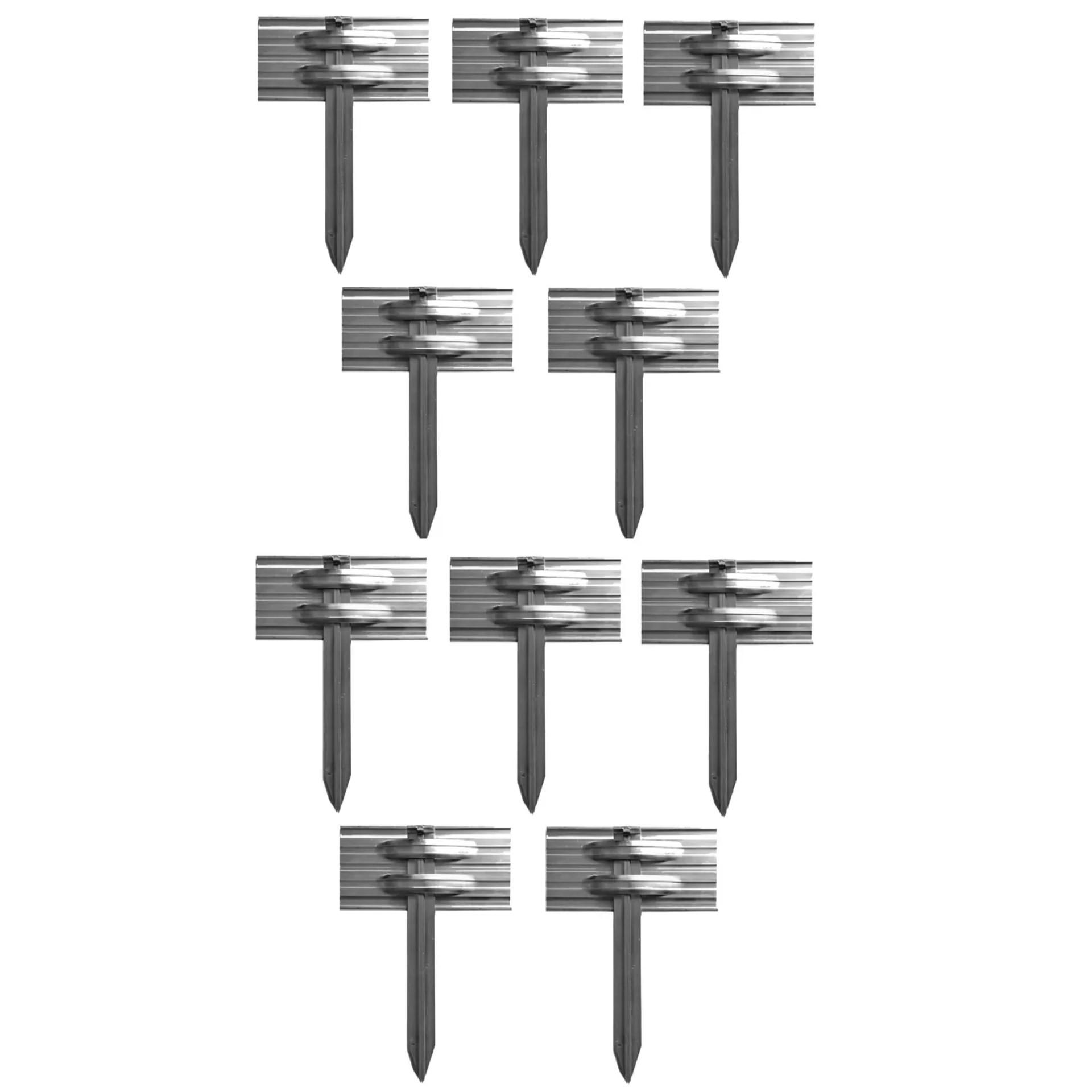 10ER Set Erdanker für Green Universe Rasenkante 10cm Höhe | Bodenanker Erdnägel - Grün, Metall (1cm) - Green-Split