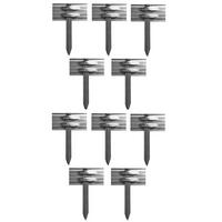 10ER Set Erdanker für Green Universe Rasenkante 10cm Höhe | Bodenanker Erdnägel - Grün, Metall (1cm) - Green-Split