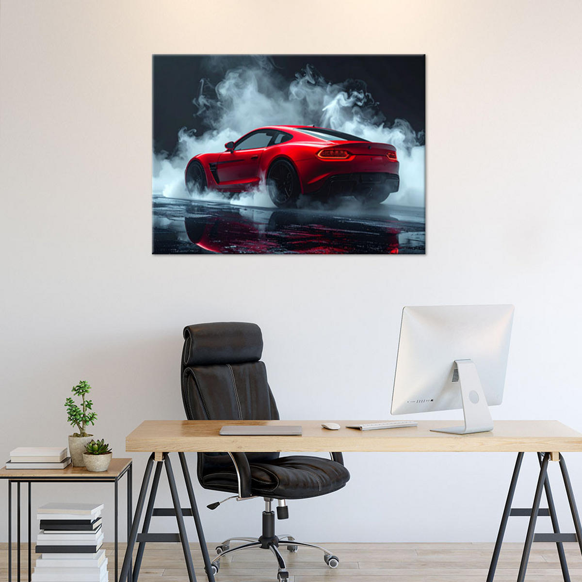 LEINWANDBILD Kraftfahrzeuge 45x30cm - Rot, Textil (45/30cm) - Feeby