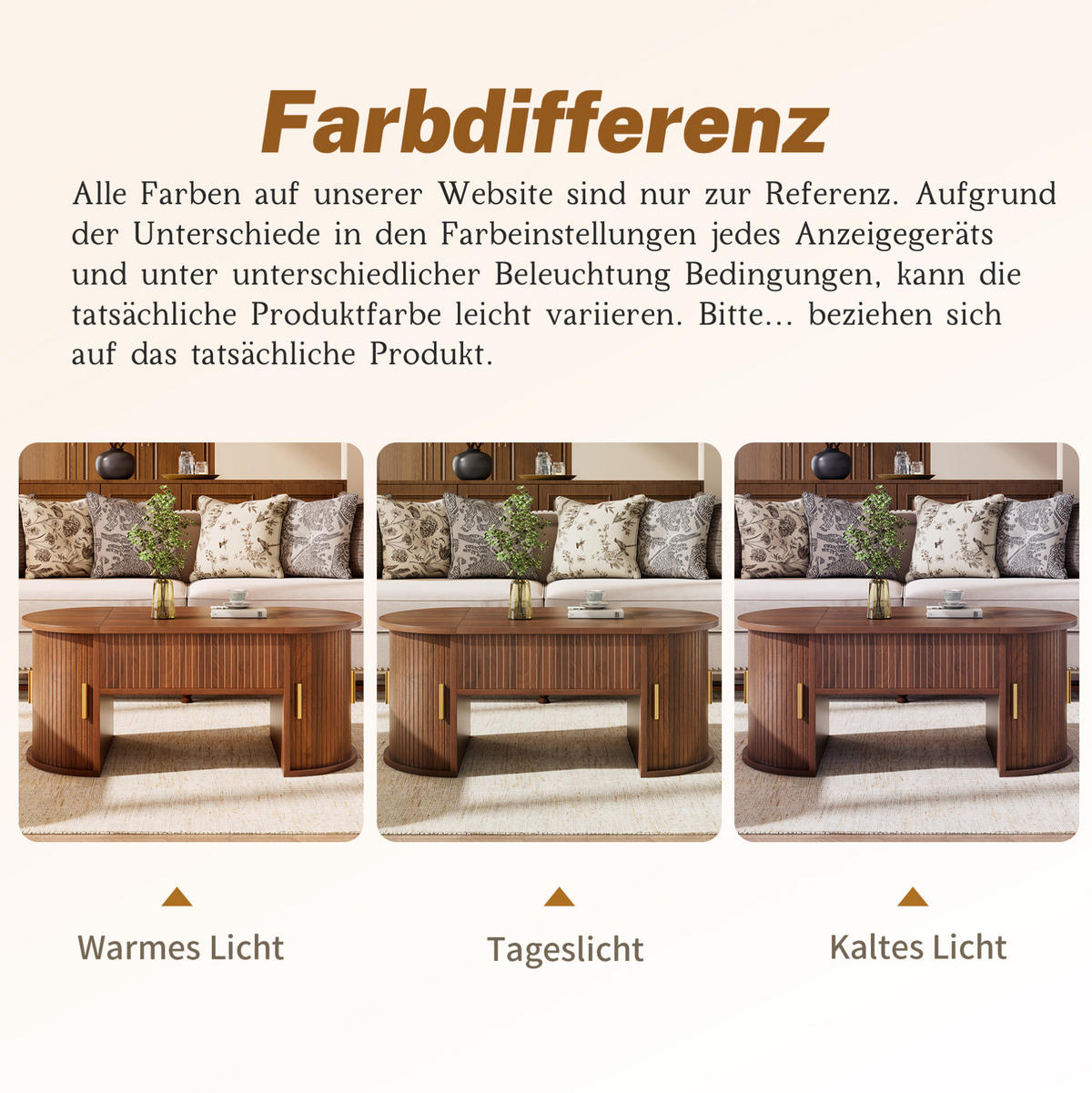 COUCHTISCH 100/50/40,5 cm höhenverstellbar mit Schiebetüren in Nussbaum - Nussbaumfarben, Holzwerkstoff (100/50/40.5cm) - Flora Grace
