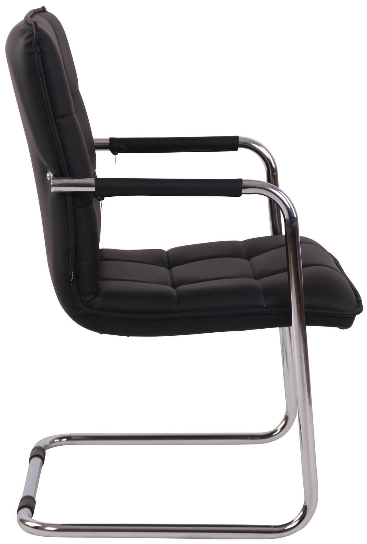 SCHWINGSTUHL 2er Set Lederlook schwarz - Chromfarben/Schwarz, Textil/Metall (57/89/64cm) - CLP