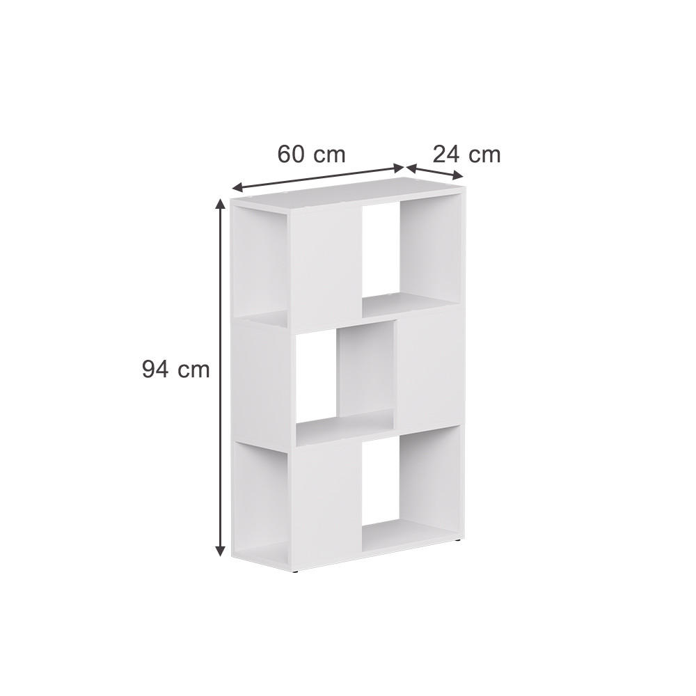 RAUMTEILER Eneos Weiß 60 x 94 cm - Weiß, Holzwerkstoff (60/94/24cm) - Vicco