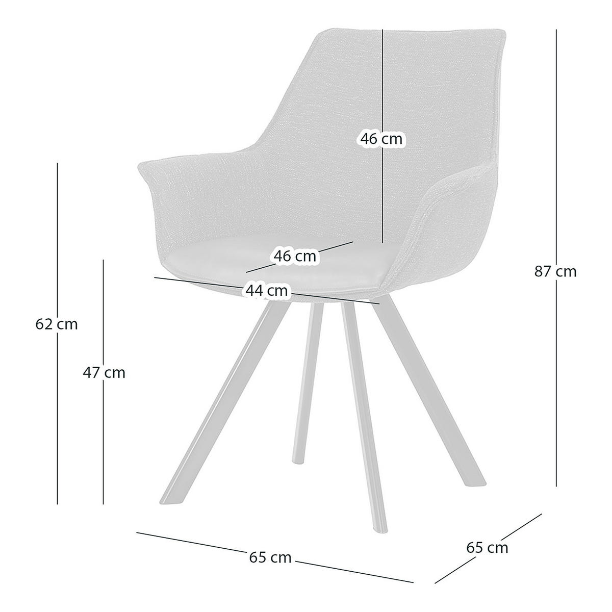 ARMLEHNENSTUHL - Webstoff / Kunstleder - Schwarz/Grau, Textil (65/87/65cm) - home24