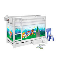 ETAGENBETT JELLE 90x200 cm Paw Patrol blau inkl. Vorhang und 2 Lattenrosten - Weiß, Holz - Lilokids