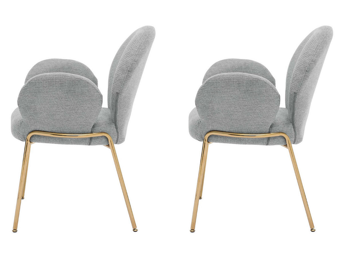 STUHL-SET Muz DC-1261/GL - Goldfarben/Grau, Textil/Metall (63/86/64cm) - MIRJAN24