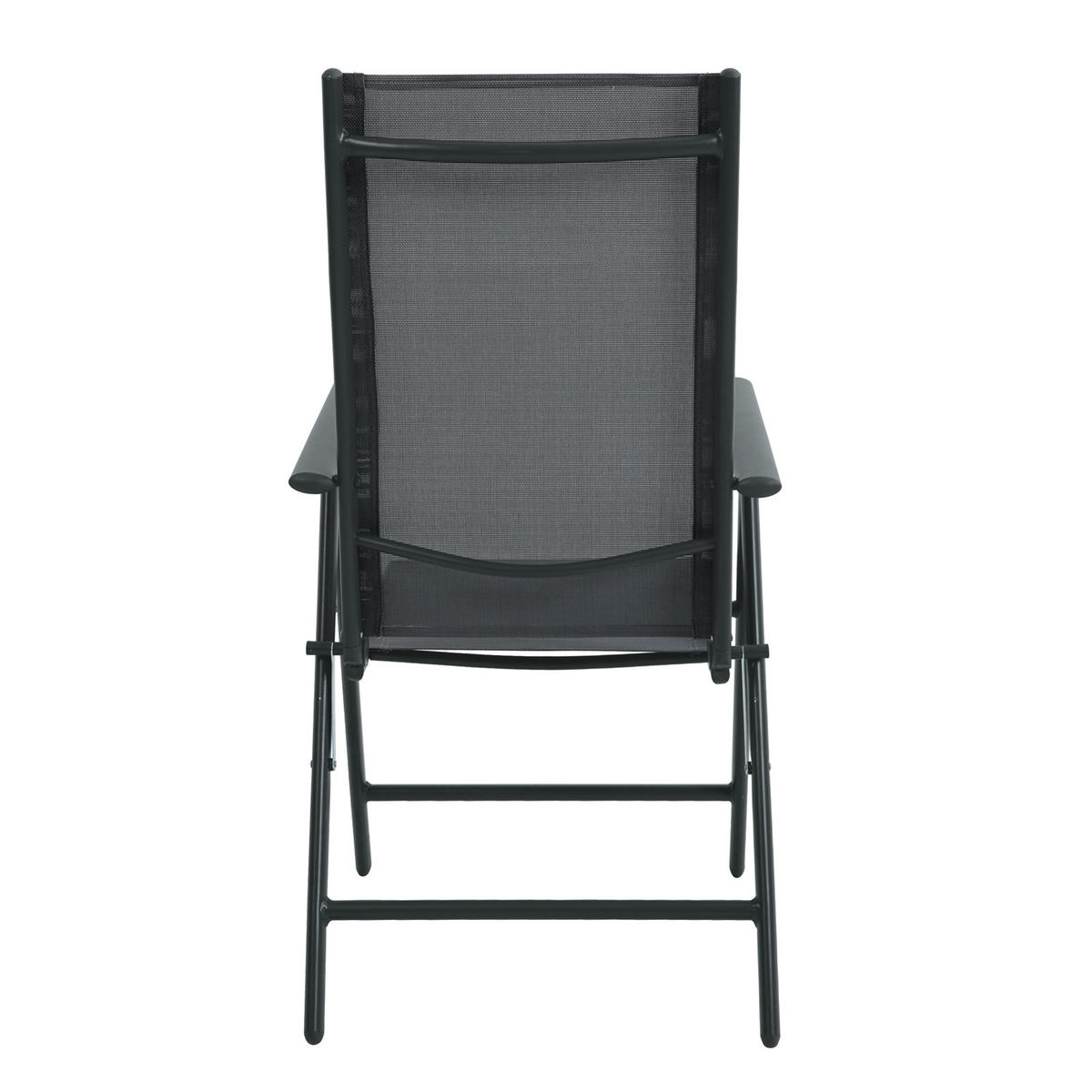 GARTENSTUHL Aluminium (2er Set) - Schwarz, Metall (55/108/68cm) - SVITA