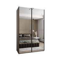 SCHWEBETÜRENSCHRANK 245,5/150/64 2-türig - Kaschmir/Schwarz, Holz/Metall (150/245/64cm) - Abiks Möbel