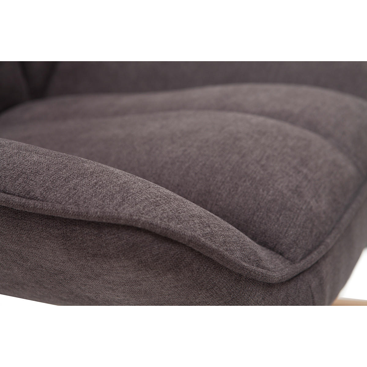 SCHAUKELSTUHL Designer Stoff Dunkelgrauer Samteffekt BILLIE - Dunkelgrau, Textil (88/82.5/75cm) - Miliboo