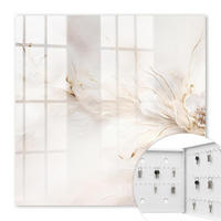 SCHLÜSSELBOX Weiß 30x30 cm – Türöffnung nach rechts - Elegante Blume - Creme, Metall (30/30/5cm) - TULUP