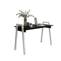 SCHREIBTISCH Frame Schwarz, mit Weiß Metallbeine - Schwarz/Weiß, Holzwerkstoff (680/1200/820cm) - Bettso