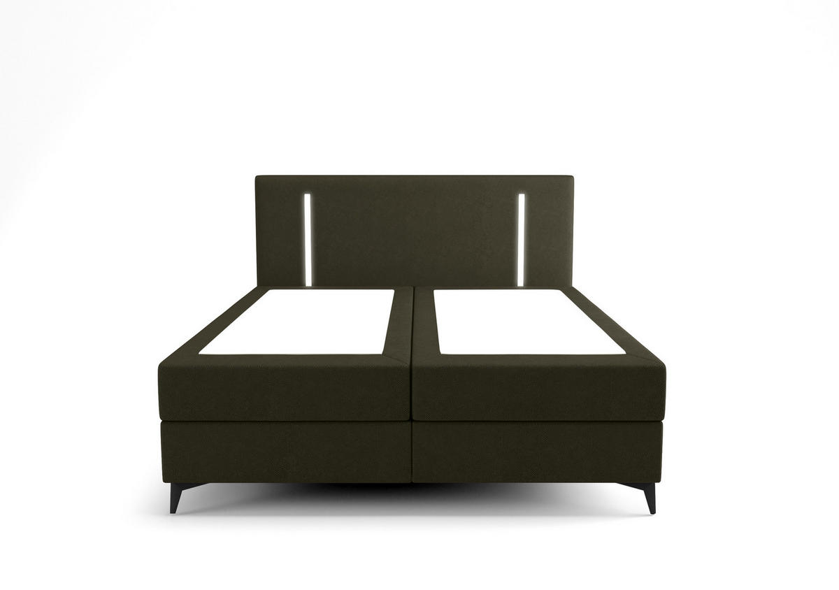 BOXBETT ONO mit Matratze H3, Bonell und Topper 160x200 CURIO 39 - Grün, Textil (160/200cm) - Bedante