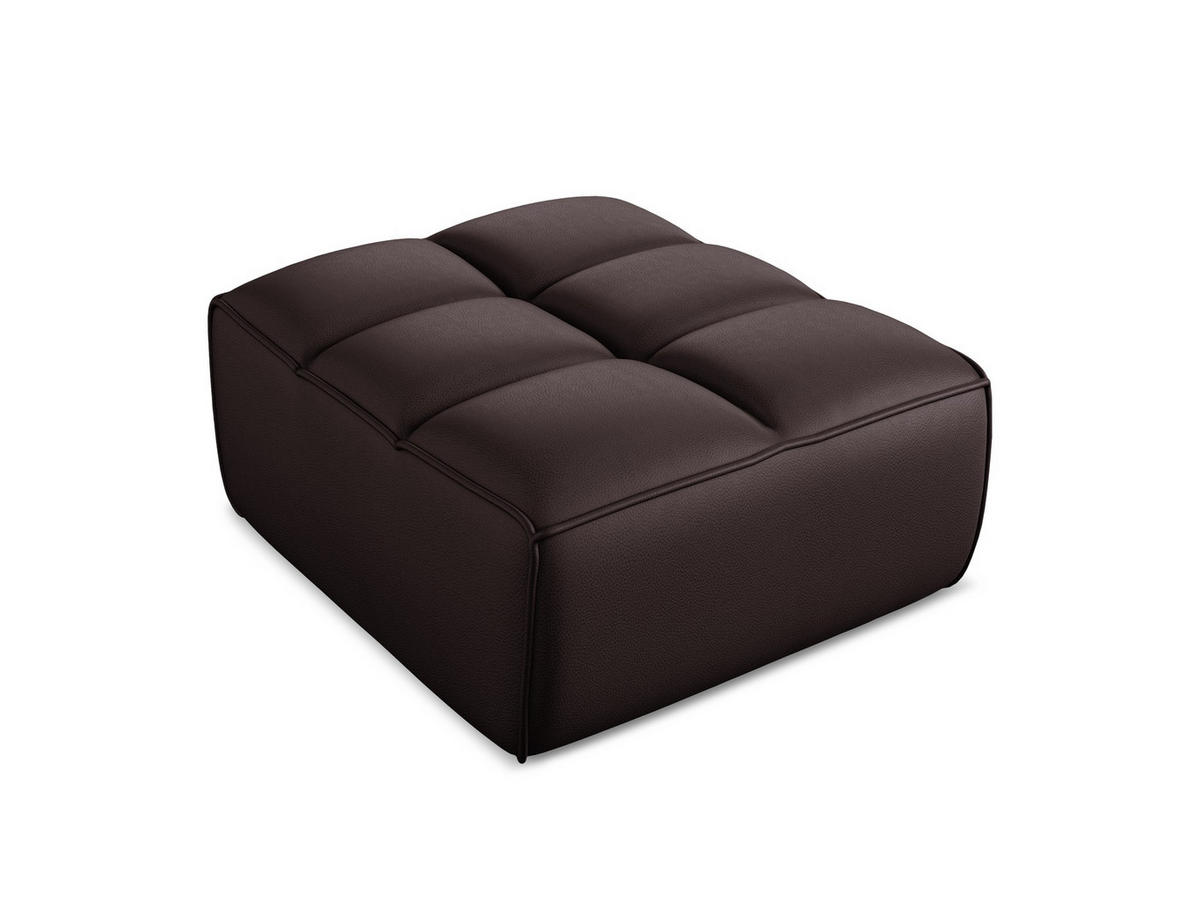 POUF Kunstleder Violett - Blau/Pflaume, Leder/Kunststoff (80/43/93cm) - Makamii