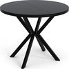 ESSTISCH Valeo runder ausziehbarer, Schwarz 100-180/100/76 cm - Schwarz, Holzwerkstoff/Metall (100/100/76cm) - WFL GROUP