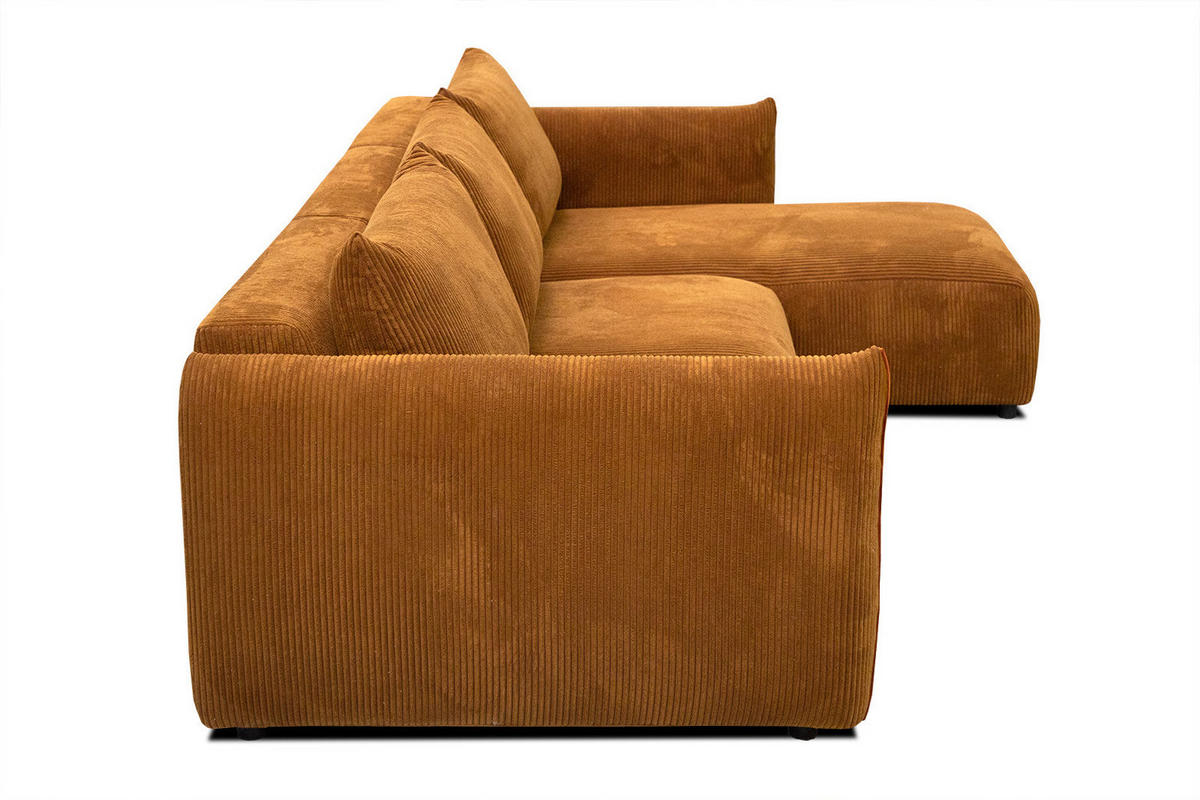 ECKSOFA TAUER 5-Sitzer, honig - Schwarz/Honig, Holzwerkstoff/Kunststoff (294/173cm) - Courtois Laville