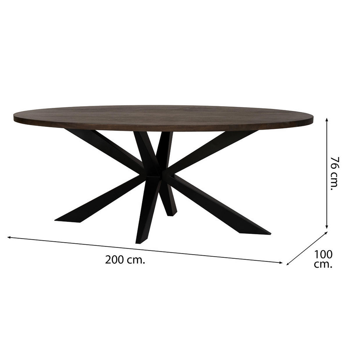 ESSTISCH aus Holz 200x100x76 cm - Braun, Holz (100/200/76cm) - Wanderlust