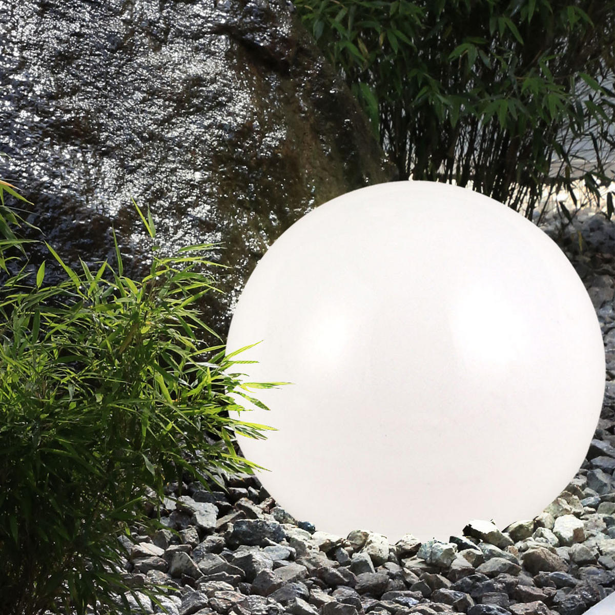 LED AUSSENLEUCHTE Kugel Weiß 3er Set - Weiß, Kunststoff (20/20/62cm)