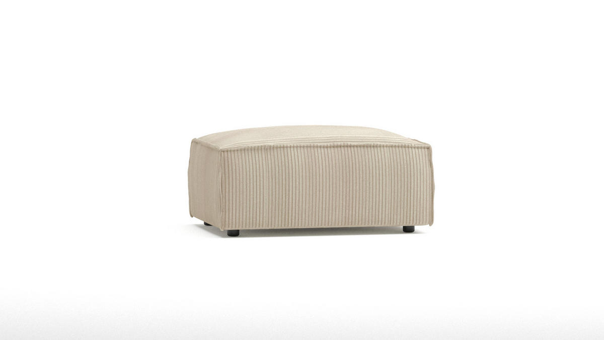 HOCKER Nova Beige Cord - Beige/Schwarz, Holz/Kunststoff (93/46/73cm) - S-Style Möbel