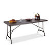 GARTENTISCH - Dunkelbraun, Kunststoff/Metall (74/178/72cm) - Relaxdays