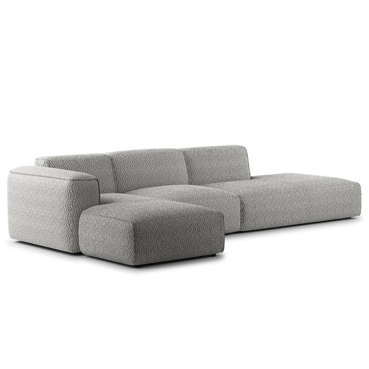 ECKSOFA mit Chaiselongue - Schwarz/Grau, Kunststoff/Textil (290/173cm) - home24
