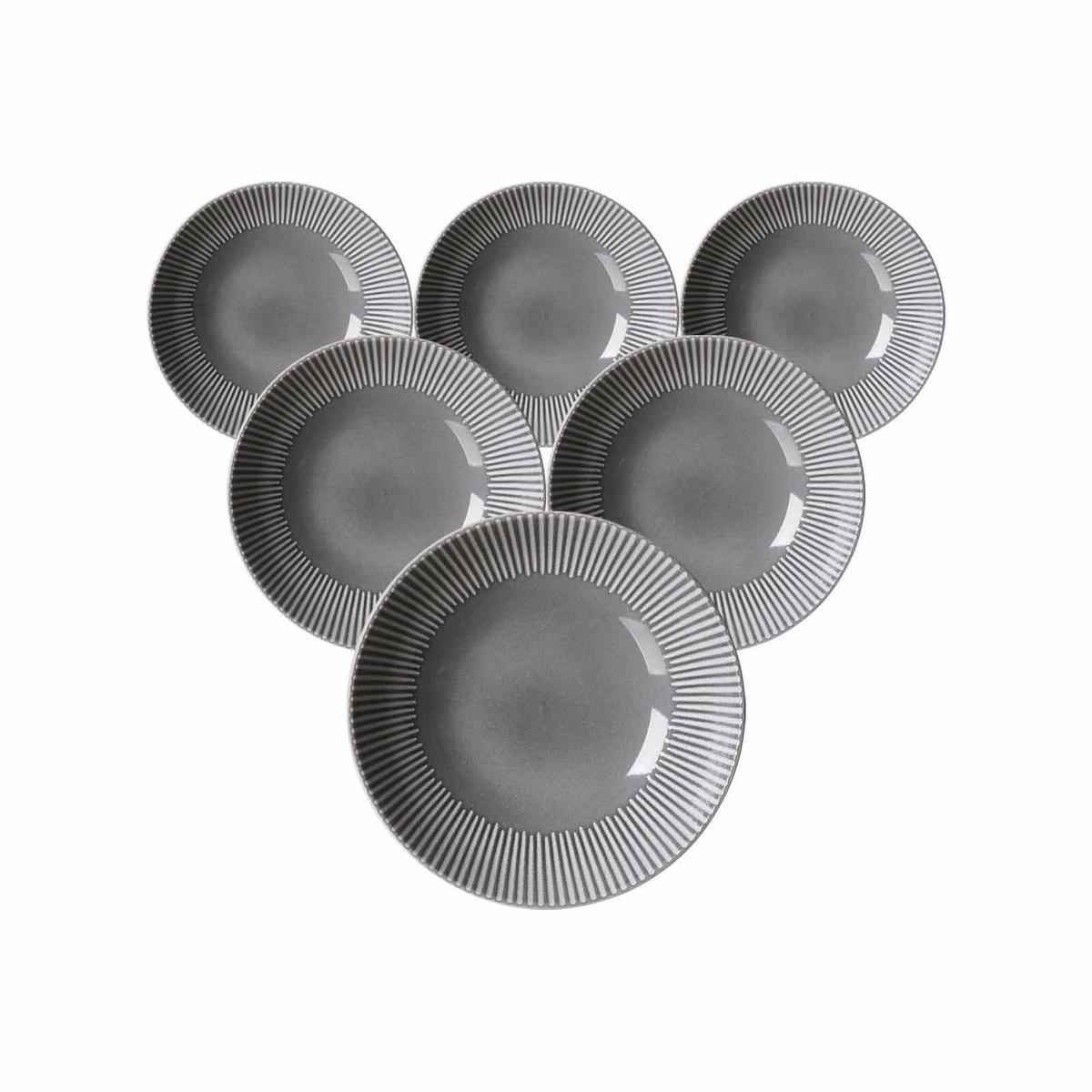 SUPPENTELLER Banda Grau ø 20 cm 6er Set - Grau, Keramik (20cm) - Ritzenhoff Breker