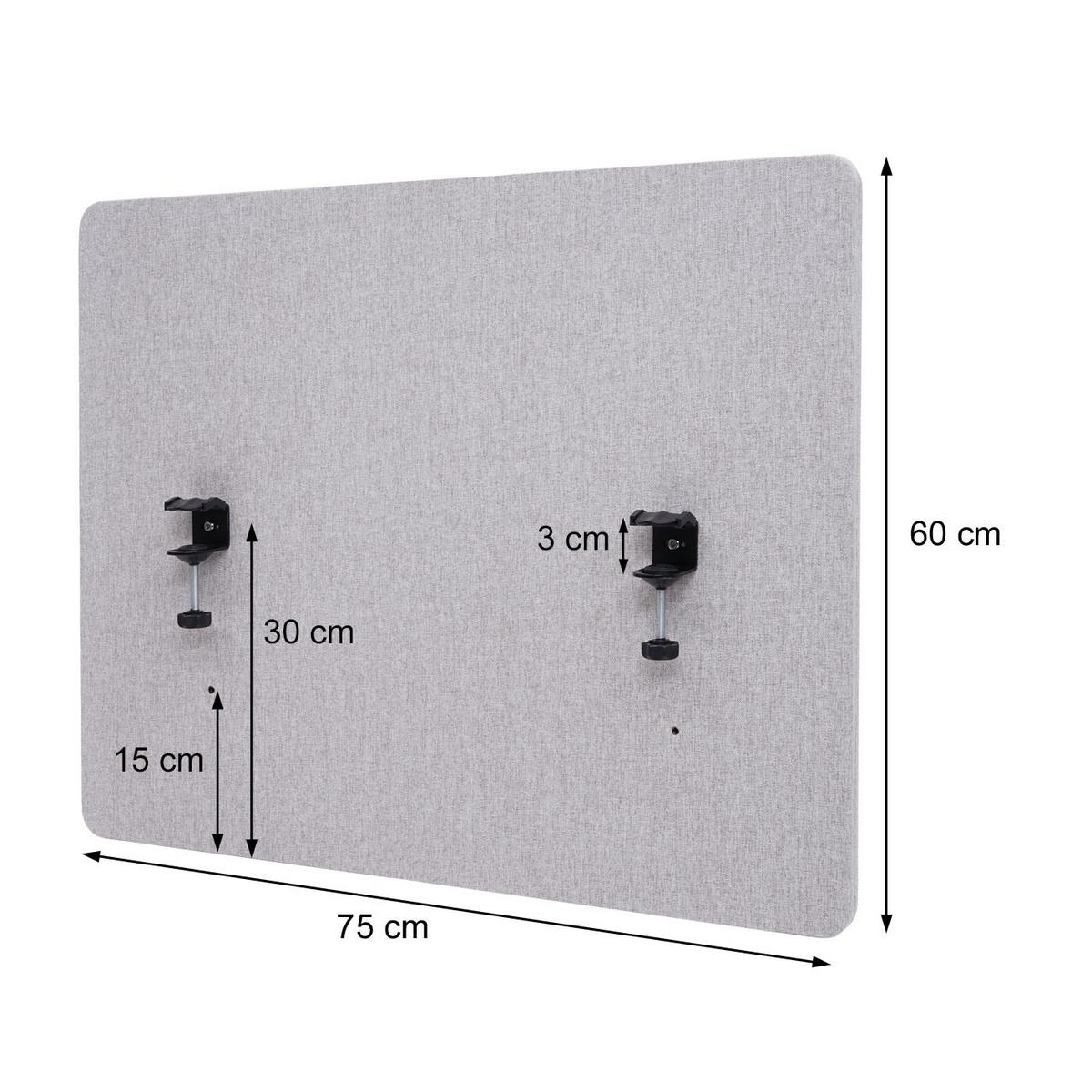 AKUSTIK-TISCHTRENNWAND Braun - Braun, Textil (75/60/2cm) - MCW