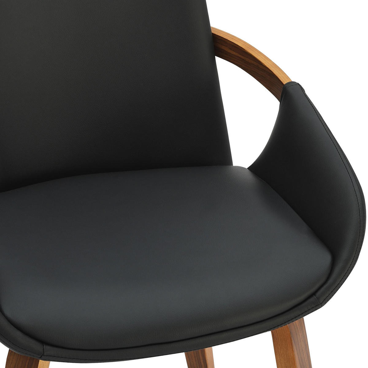 STUHL Lederlook Walnuss/Schwarz - Walnussfarben/Schwarz, Textil (53/85/58cm) - CLP
