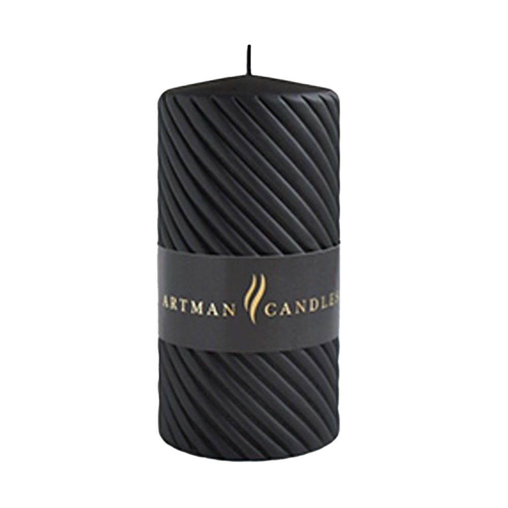 STUMPENKERZE Caroline Mat Schwarz 7/7/10 cm Naturmaterial - Schwarz, Naturmaterialien (10cm) - Mondex