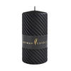 STUMPENKERZE Caroline Mat Schwarz 7/7/10 cm Naturmaterial - Schwarz, Naturmaterialien (10cm) - Mondex